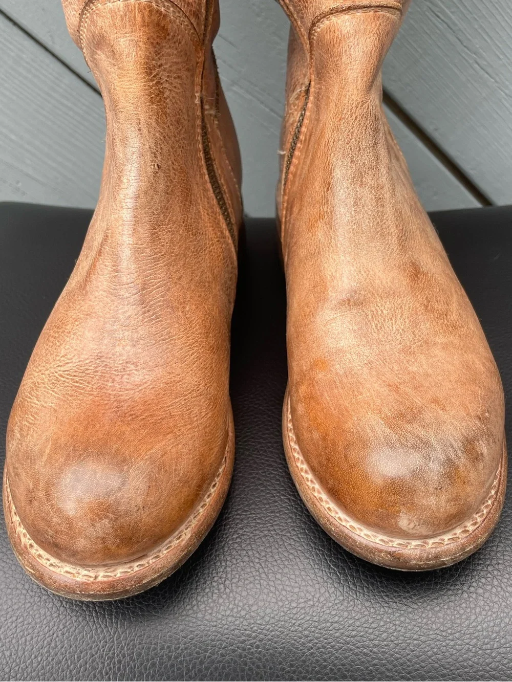 Bed Stu Women's Manchester Tall  Leather Riding Boots in Distressed Tan size 7.5